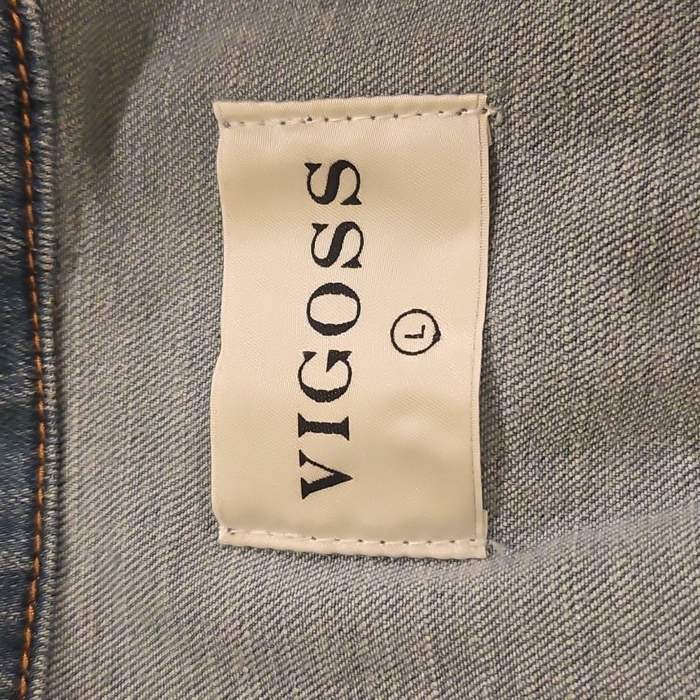 VIGOSS - Woman's Stars & Stripes Denim Jacket Sz L - Picture 4 of 4
